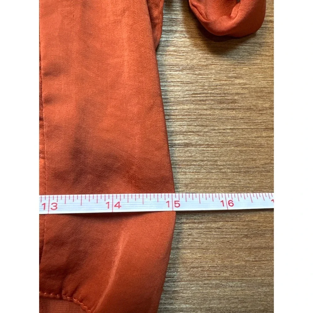 PrettyLittleThing Satin Wrap Dress Womens Size 6 Rust NWT Twist Front Mini